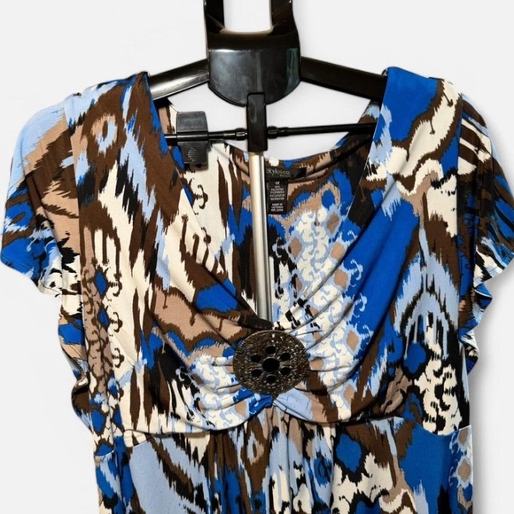 Style & Co Kilim Print Blue & Brown Dress, Size 1X - Picture 5 of 5